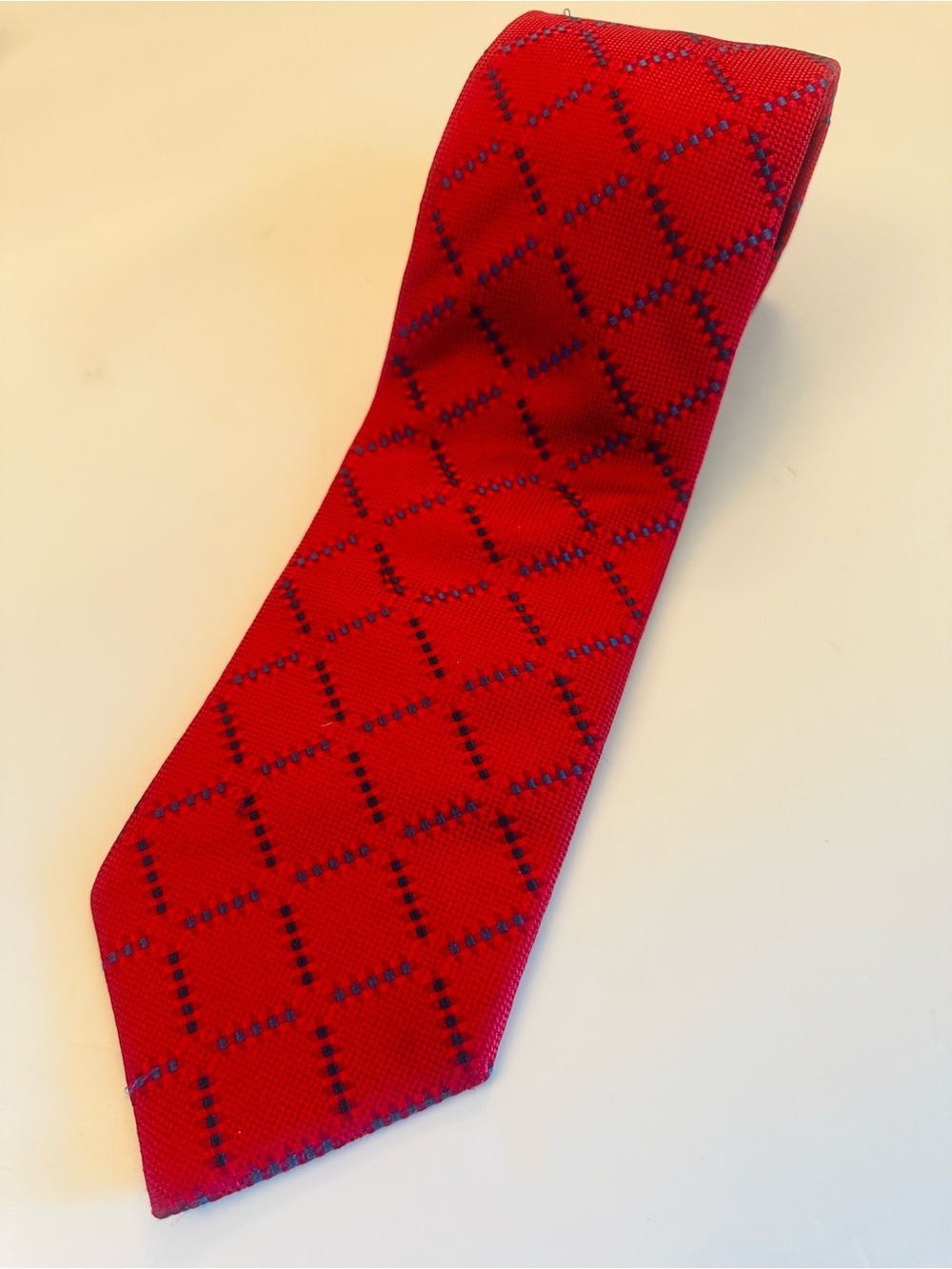 TIER SHOP 100% MADE IN ITALY RED SILK MEN'S TIE
